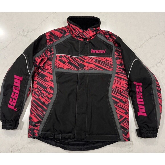 Mossi Racing Womens Small Full Zip Snowmobile Winter Jacket Pink Black Warm Coat - Picture 1 of 16